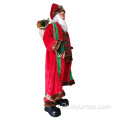 Пластиковый вертикальный Санта -Клаус с пакетом омелы